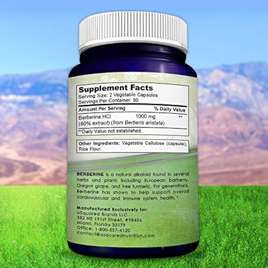 Berberina pura - Complemento de 900 mg - 180 cápsulas