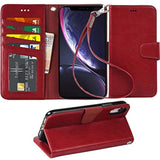Arae - Funda tipo cartera para iPhone XR de piel sintética