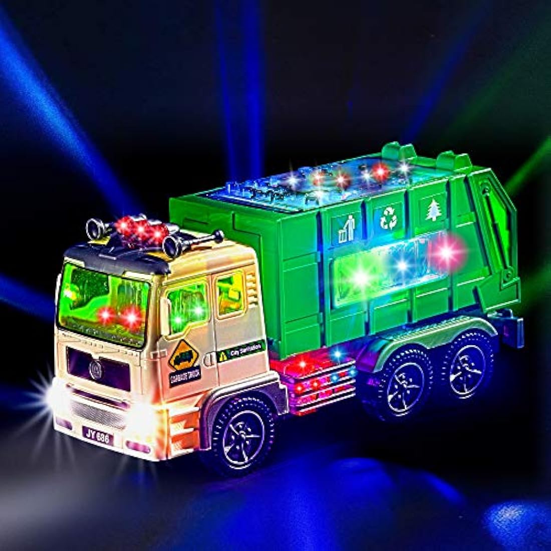 Camión de basura de juguete para niños con luces y sonidos