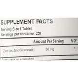 Suplemento Gluconato de zinc vegano Gluconato  50 mg 250und
