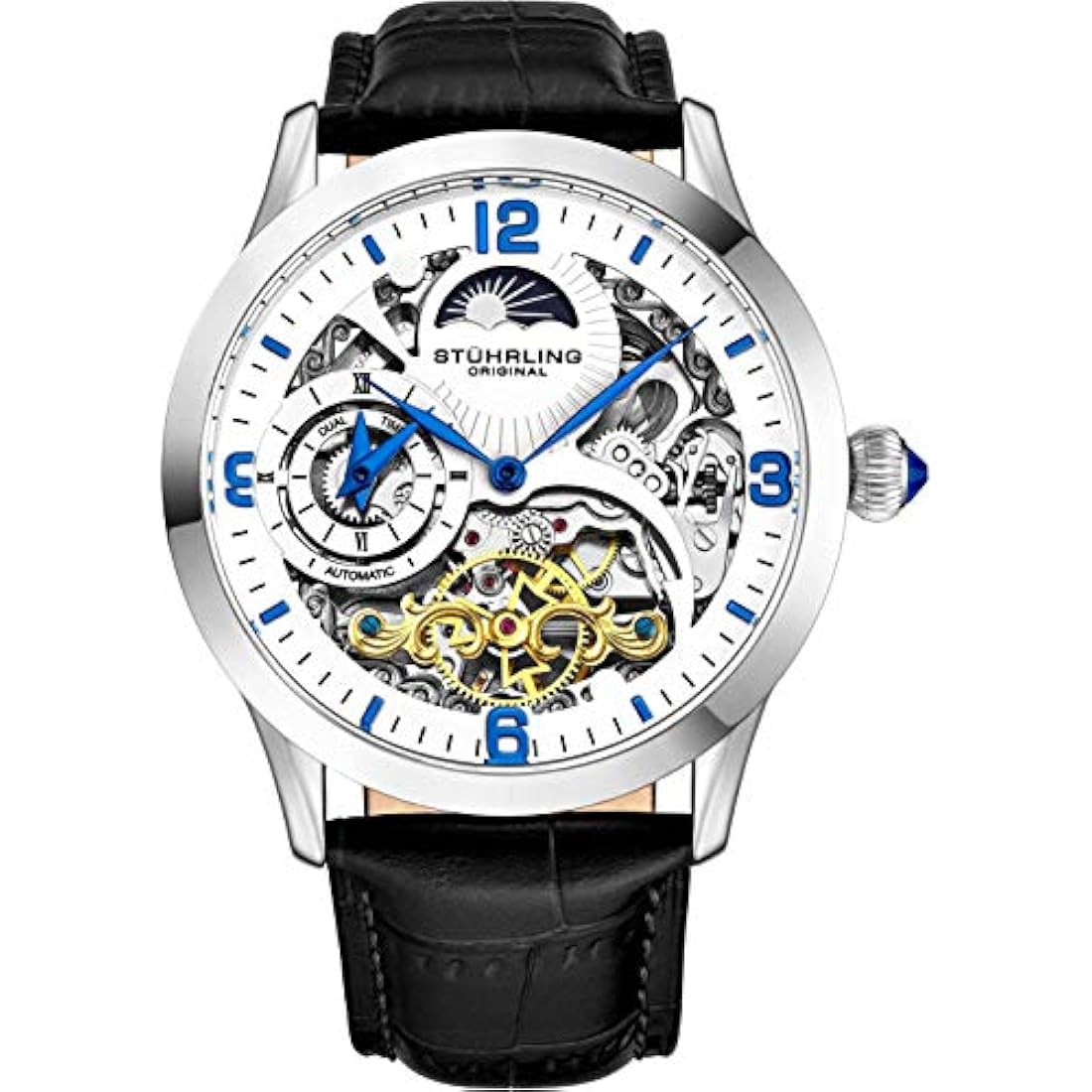 Reloj automático original para hombres Dial de esqueleto