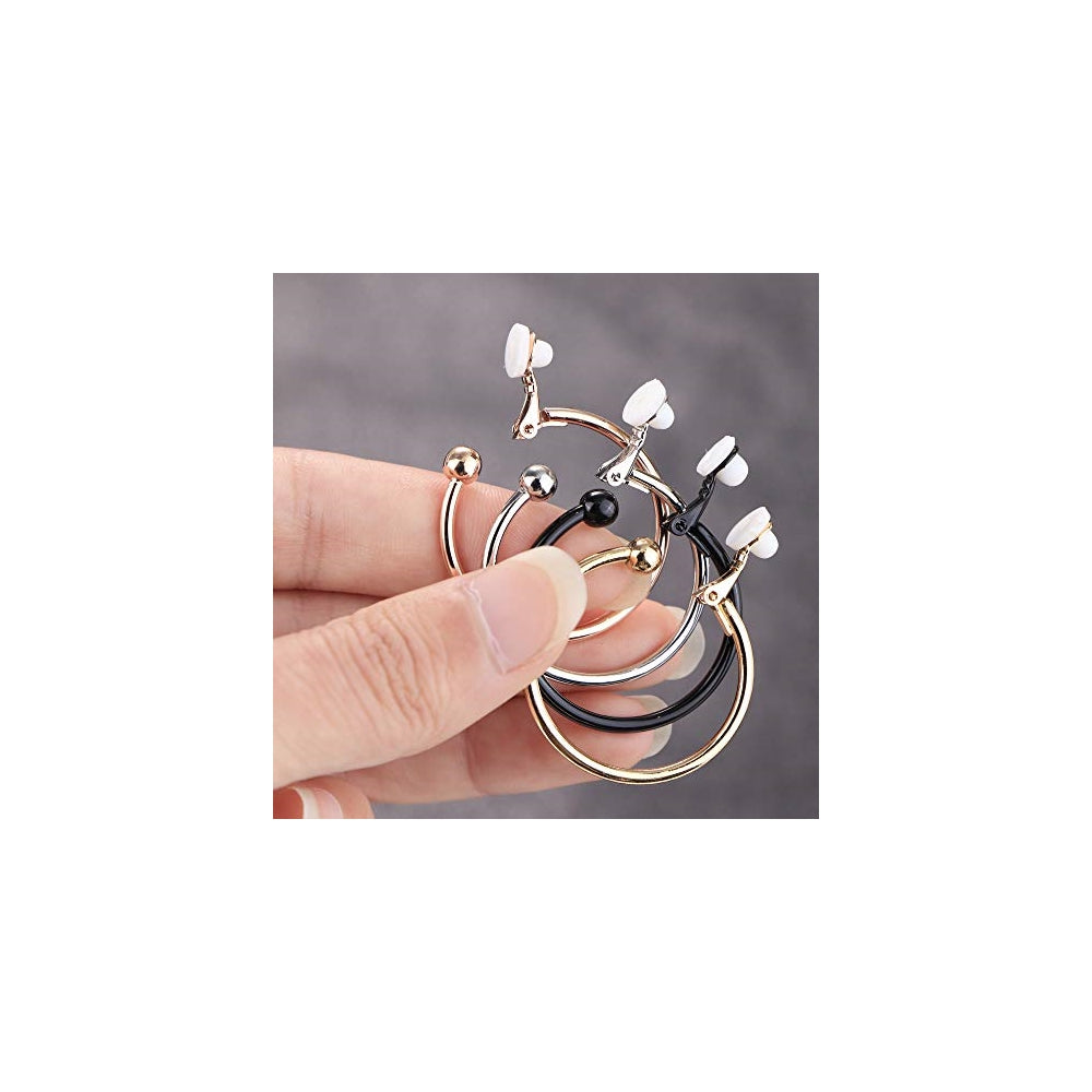 Aretes de aro con clip para mujer