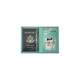 Porta Documentos y Tarjetas de piel para pasaporte Turquesa