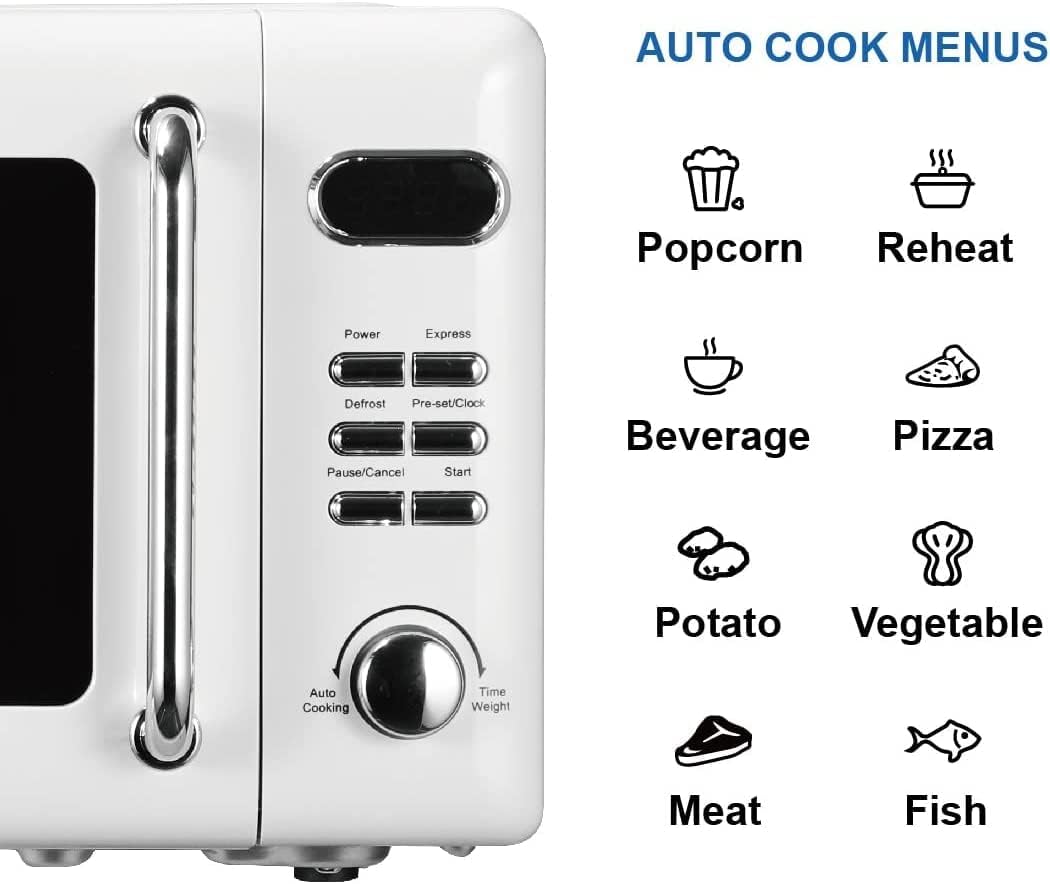 Microondas Compacto Emerson MWR7020W, 700W, 5 Niveles, 0.7L