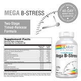 Solaray Mega Vitamina B-Stress, liberación de tiempo de dos etapas | especialmente formulado con vitaminas complejas con B para apoyo al estrés | sin OMG | Vegano | 240 pestañas