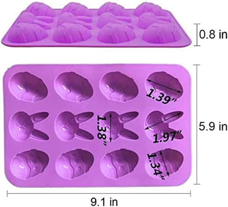 Moldes de Chocolate para Pascua - Silicona, 12 Cavidades, Set 3