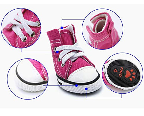 abcGoodefg Pet Dog Puppy Canvas Sport Shoes Sneaker Boots, Outdoor Nonslip Causal Shoes, Rubber Sole+Soft Cotton Inner Fabric