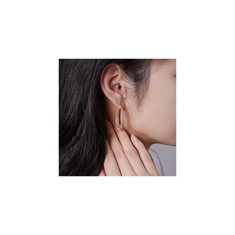 Aretes de argolla con varilla de plata de ley  para mujer