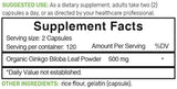Suplemento Ginkgo Biloba,500 mg por porción, 240 cápsulas