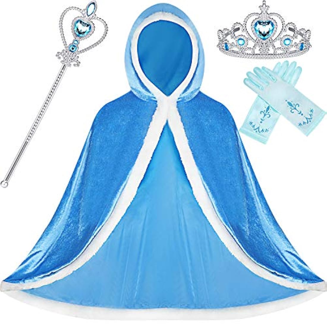Capa de piel con capucha para disfraz de princesa