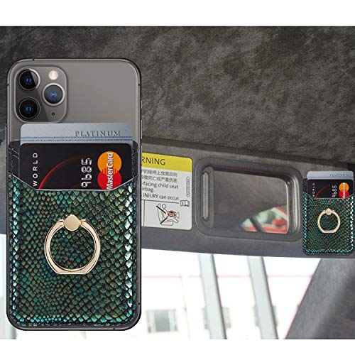 Tarjetero RFID para teléfono celular, tarjetero adhesivo para la parte posterior del teléfono para la mayoría de teléfonos inteligentes