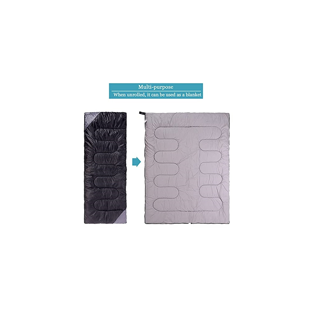 Saco de dormir de camping para adultos impermeable negro