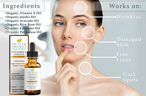 Aceite de vitamina E 100% natural la piel