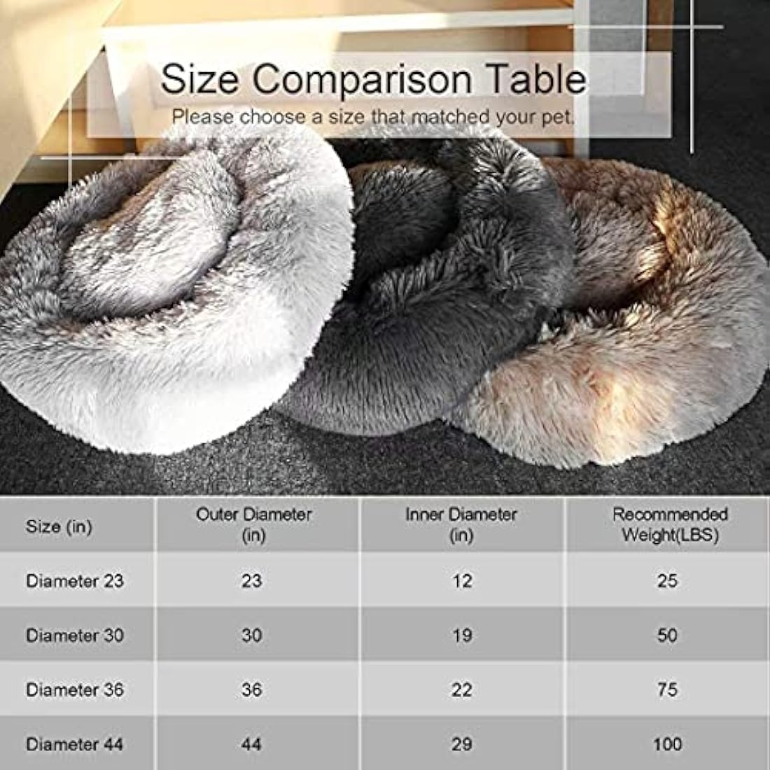 Cama calmante ortopédica para perros y gatos Small(58x58)cm