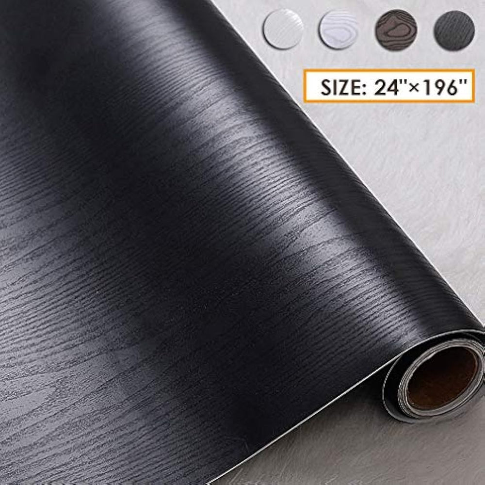 Papel pintado autoadhesivo a prueba de agua negro(24x 196)