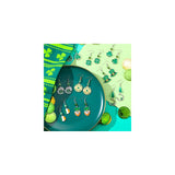 Aretes para mujer de trébol verde 9 pares