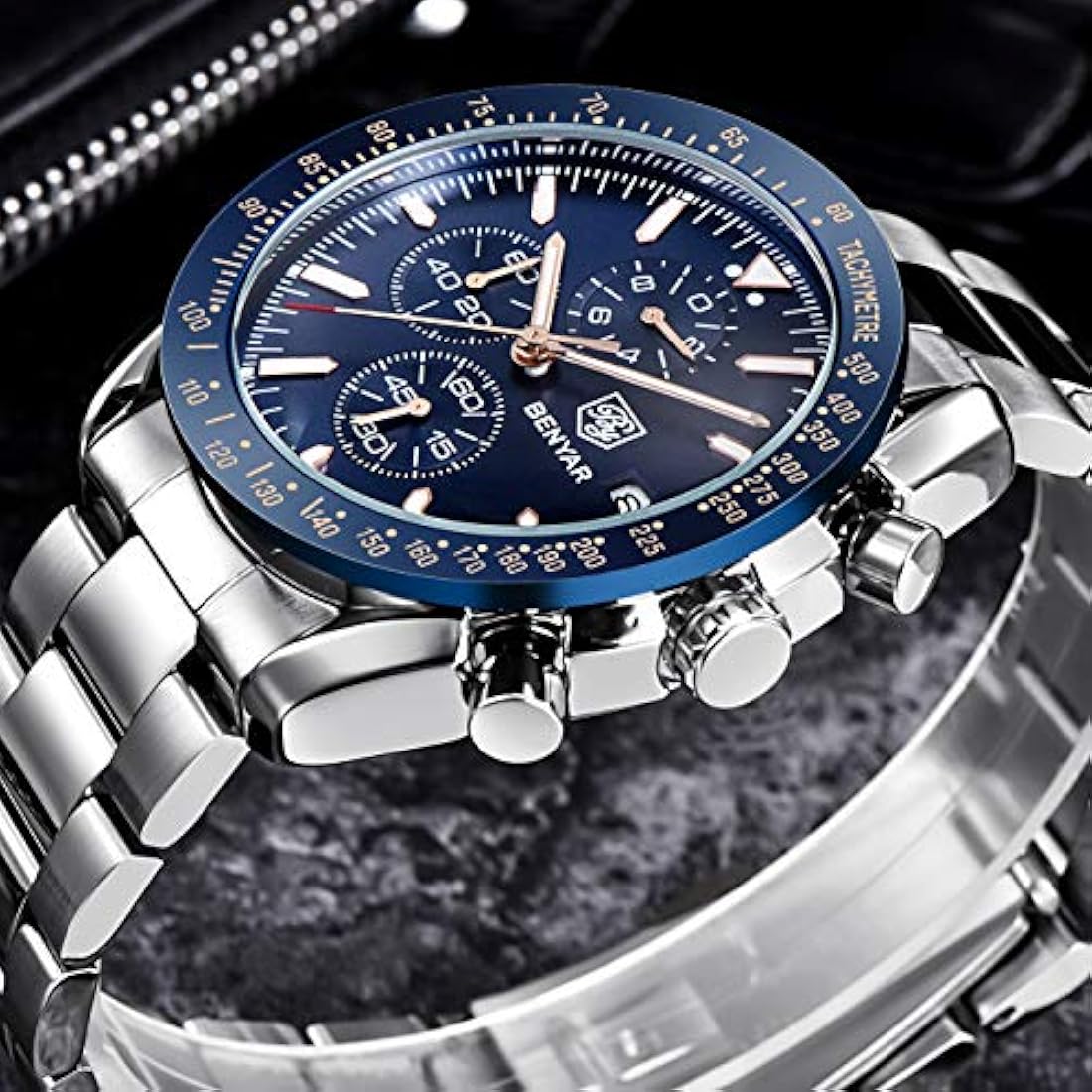 Reloj analógico cronógrafo de negocios de lujo