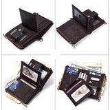 Boshiho billeteras de piel real RFID bloqueo bifold  hombres