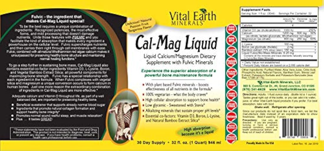 Vital Tierra minerales Cal-Mag líquido 32 onzas