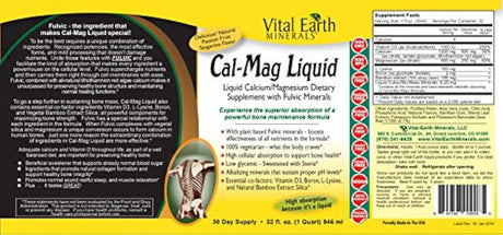 Vital Tierra minerales Cal-Mag líquido 32 onzas