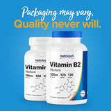 Nutricost Vitamina B2 (Riboflavina) 100 mg, 120 cápsulas – sin gluten y sin OMG