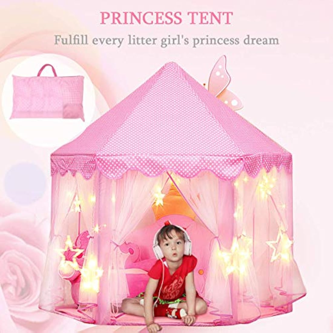 Tienda de campaña de castillo de princesas para niñas