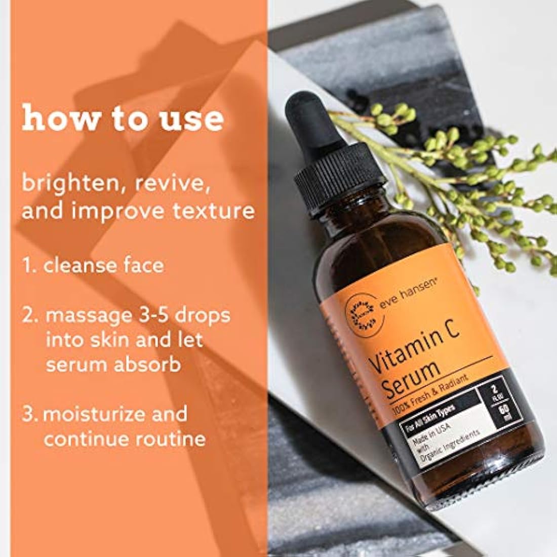 facial de vitamina C, eliminación de cicatrices de acné