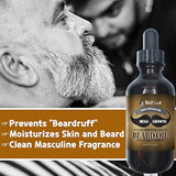 Aceite de barba de Well's de 1.0 fl oz, aceite de barba de crecimiento Mega, ingredientes 100% naturales, regalo perfecto para hombres, limpia el barro, evita el descamación, la sequedad y la picazón.