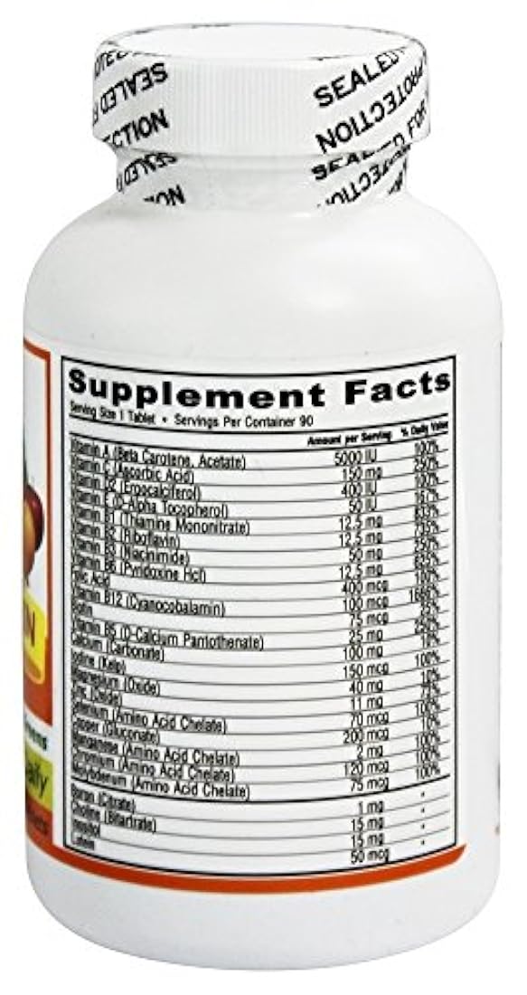 Multivitamínico y mineral sin hierro 90 pestañas