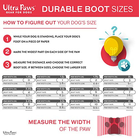 Ultra Paws Botas duraderas para perros, color negro, ligeras, resistentes al agua, para perros pequeños, perros medianos, perros grandes y perros XL (protector antideslizante para patas ajustables reflectantes de velcro para botas)