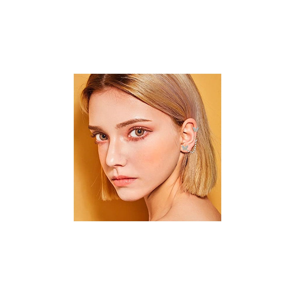 Aretes de hoja sin perforaciones para mujer