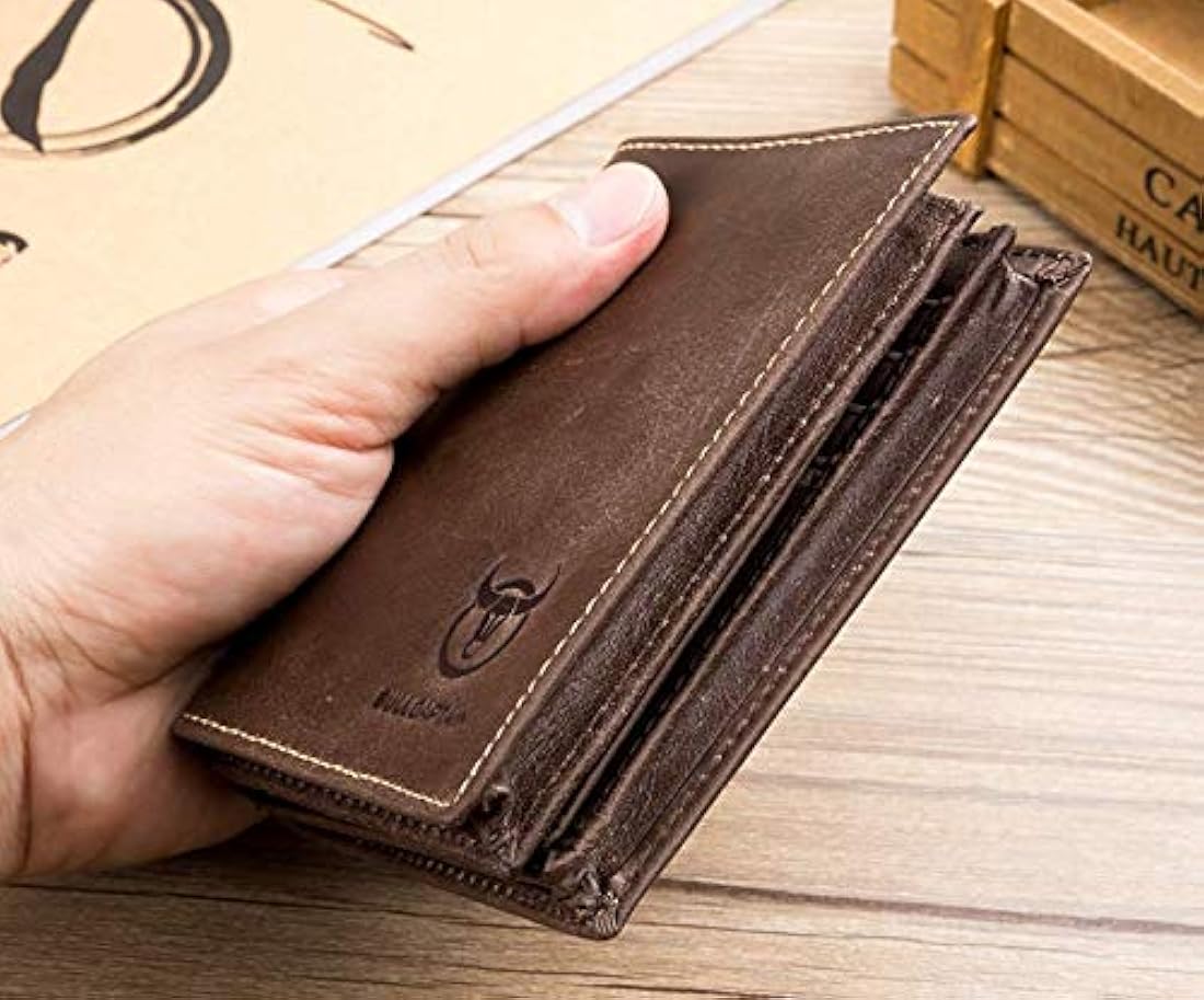 BilLCAPTAIN billetera de cuero genuino para hombres