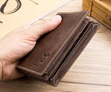 BilLCAPTAIN billetera de cuero genuino para hombres