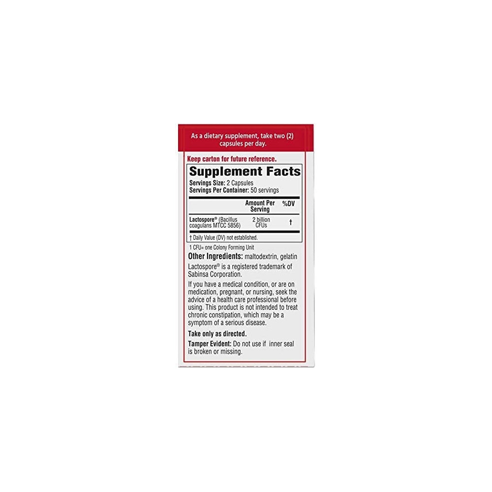 Suplemento Probiótico diario con Bacillus Coagulans 100 und