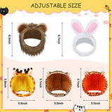 5 piezas de sombrero de gato adorable disfraz de conejo con orejas divertido sombrero de gato de melena para gatos y perros pequeños, gatito, cachorro, accesorio para fiesta de disfraces