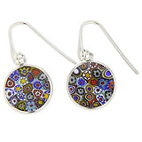 Pendientes redondos colgantes Multicolor - Plata