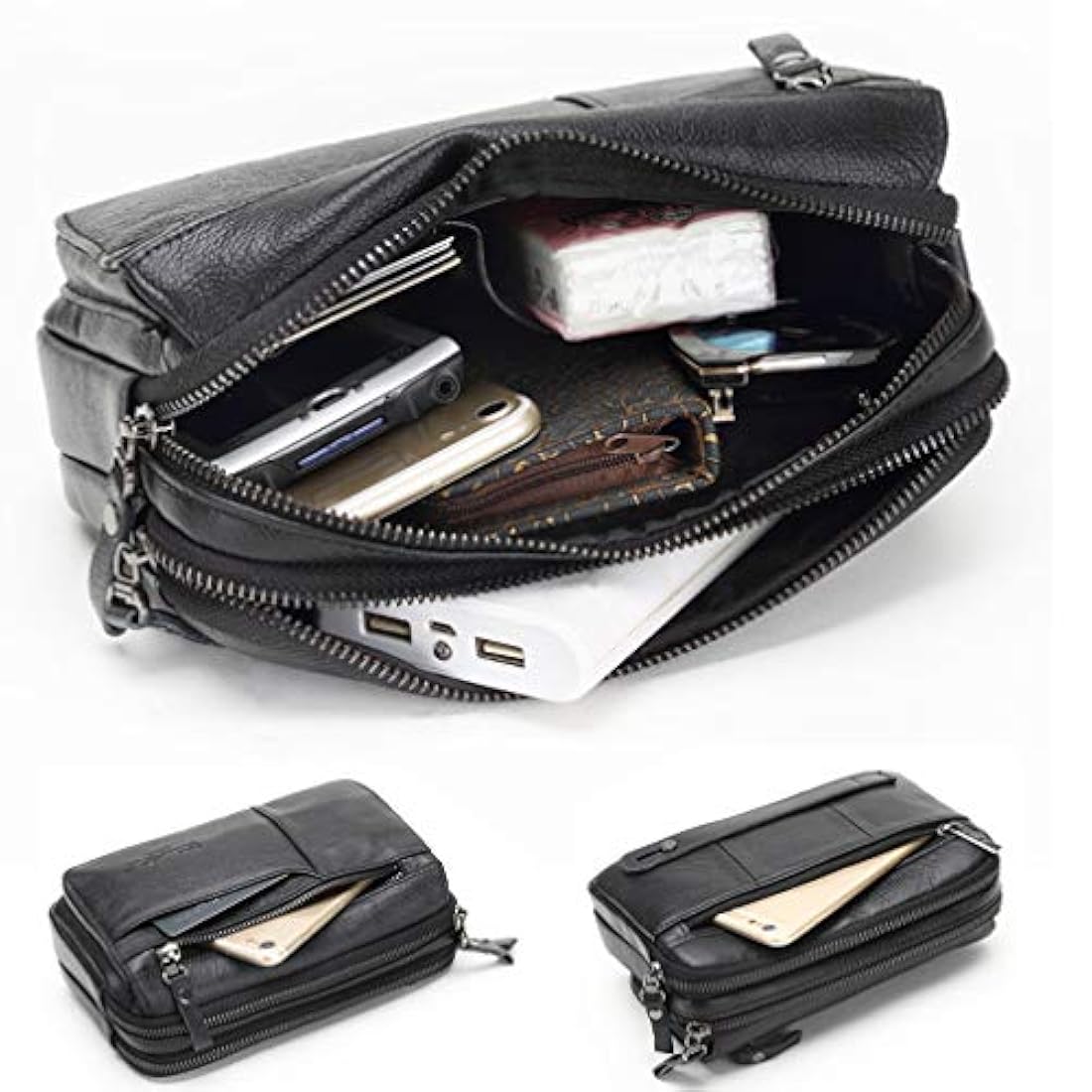 Bolso de piel tipo cartera de embrague para hombre