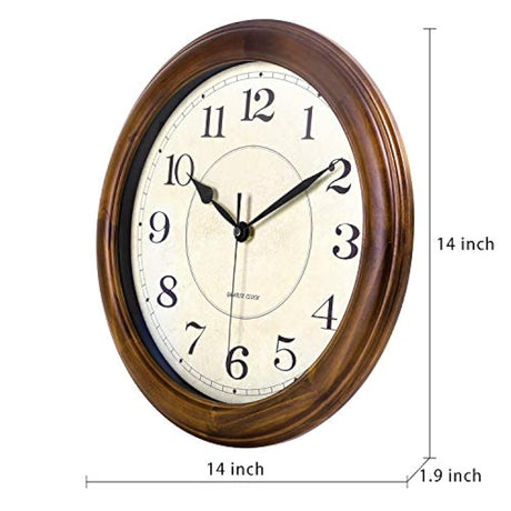 Reloj de pared de madera de 14.0 in, silencioso