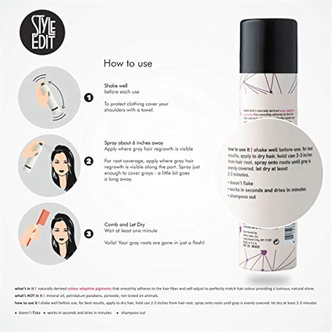 Style Edit Root Correcaler Touch Up Spray Cubre