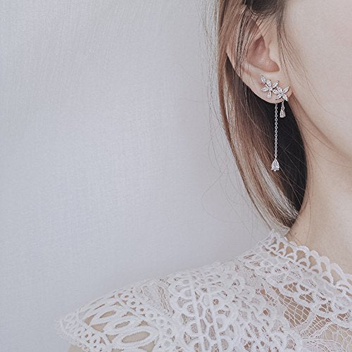 aretes de plata esterlina 925 con diseño de hojas