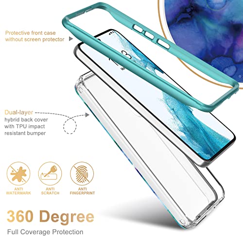 ESDOT Funda para Samsung Galaxy S22 Plus, grado militar, prueba de caída de 21 pies, resistente con diseños de moda para mujeres y niñas, funda protectora para Galaxy S22+ Plus 6.6 pulgadas, estampado mármol ópalo y morado