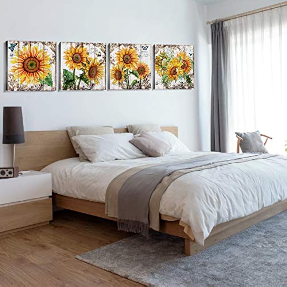 Sunfrower Snow Mountain Silueta de Lienzo decorativo
