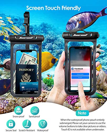 Hiearcool - Funda impermeable IPX8, universal y compatible con celular iPhone 12, Pro 11, Pro Max, XS, Max, XR, X, 8, 7, Samsung Galaxy S10, S9, Google Pixel 2 y HTC hasta 7 pulgadas, 2 unidades