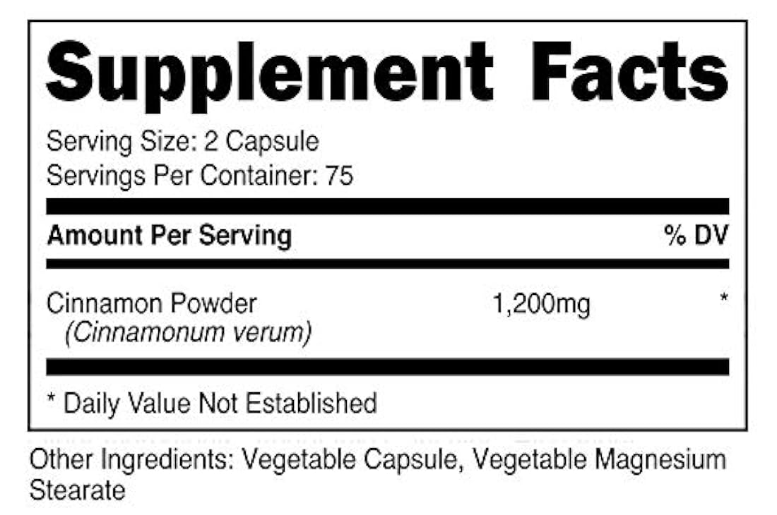 Nutricost canela (Ceylon canela) 1,200 mg porción