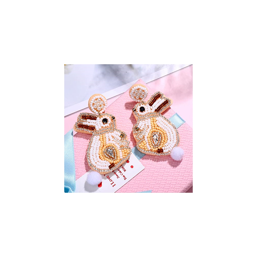 Aretes de cuentas de Pascua para mujer