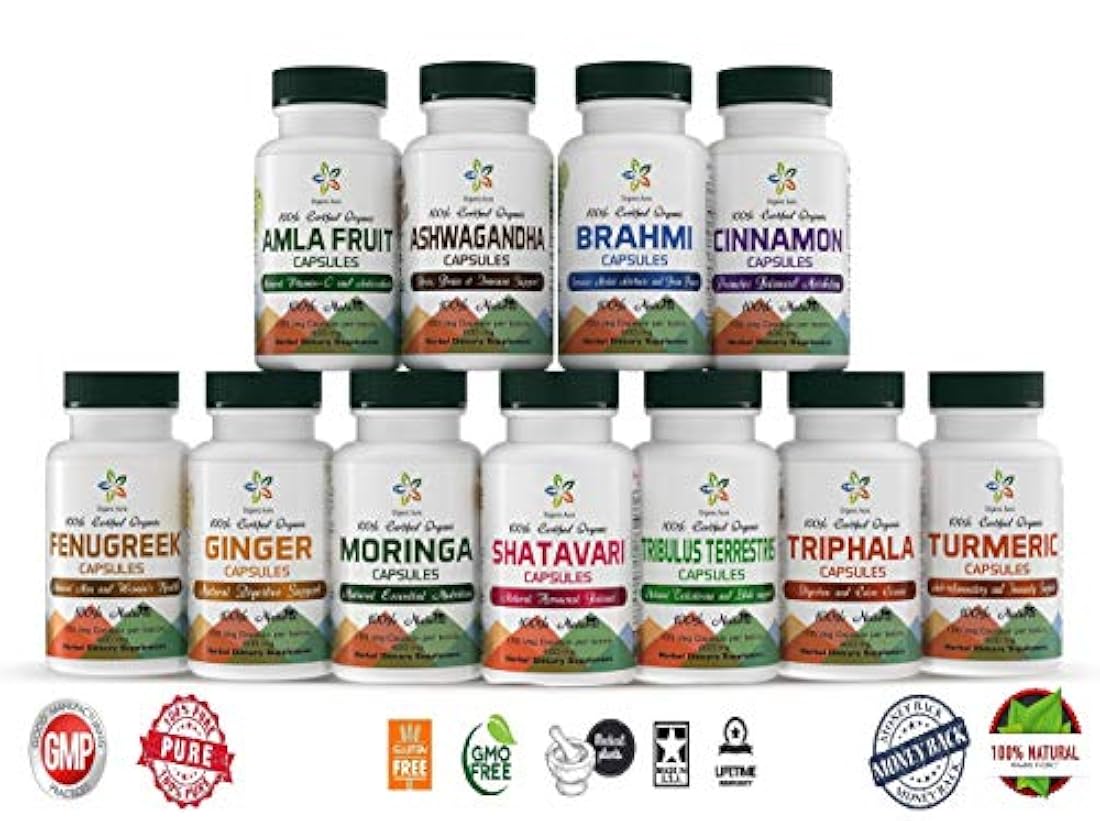 Cápsulas de Aura Brahmi orgánicas certificadas (Bacopa). 100