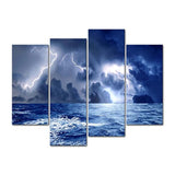 Impresión sobre lienzo para pared, diseño de tormenta marina