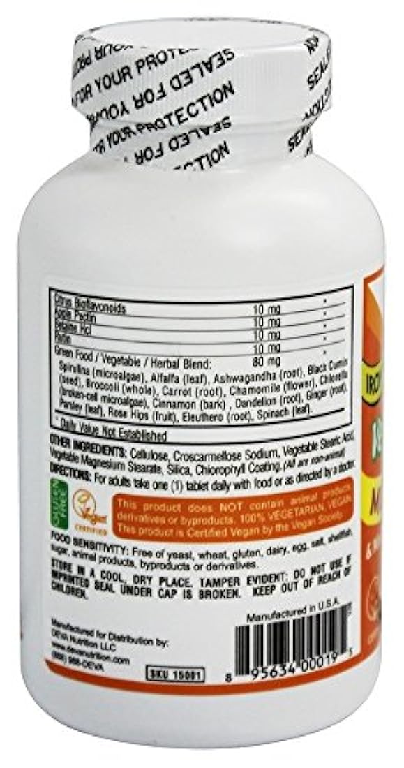 Multivitamínico y mineral sin hierro 90 pestañas