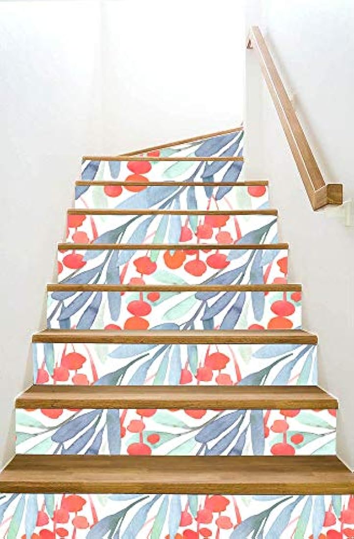 Papel pintado para pared, hojas color verde/azul (14.5pies²)