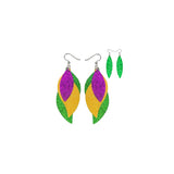Aretes colgantes de piel sintética para mujer